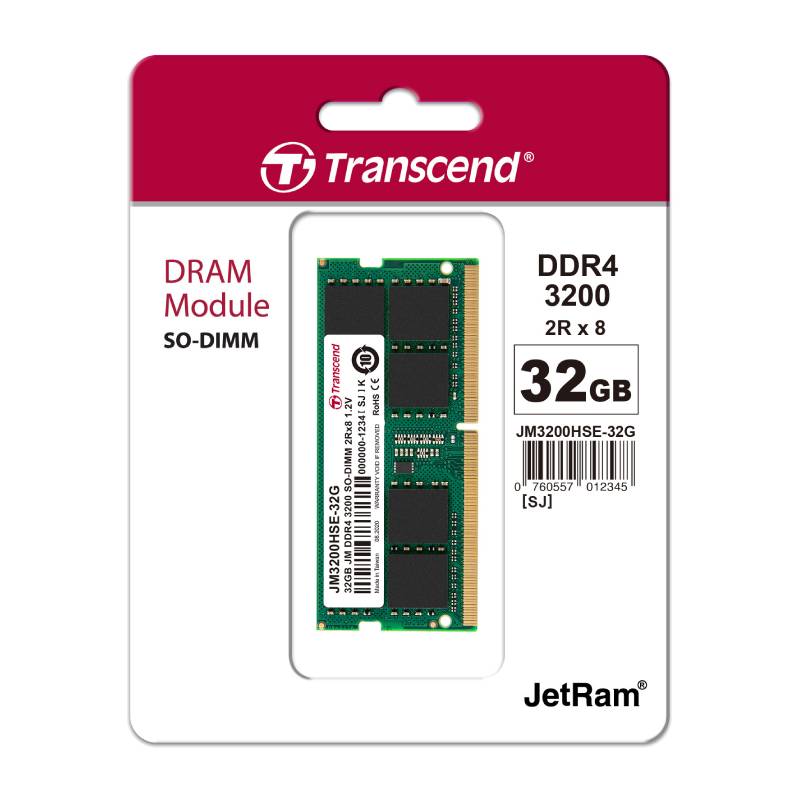 แรมโน้ตบุ๊ค Transcend Ram Notebook DDR4 32GB/3200MHz. CL22