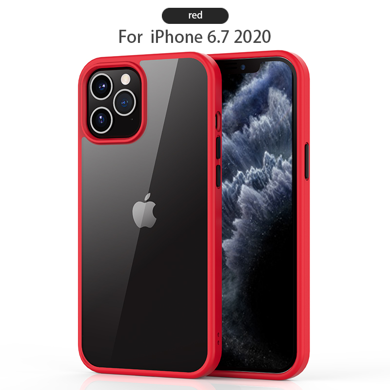 Blue Box Casing for iPhone 12 Pro Max (6.7) Bumper Case Red with Black Botton