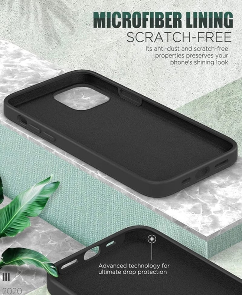 Blue Box Casing for iPhone 12+/12 Pro (6.1) Silicone Case Black