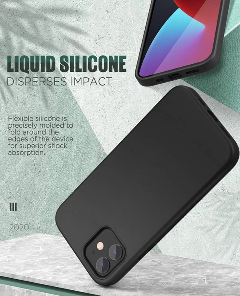 Blue Box Casing for iPhone 12+/12 Pro (6.1) Silicone Case Black