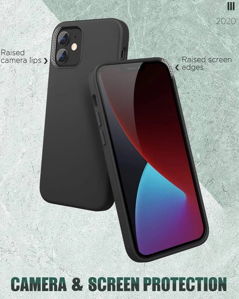 Blue Box Casing for iPhone 12+/12 Pro (6.1) Silicone Case Black
