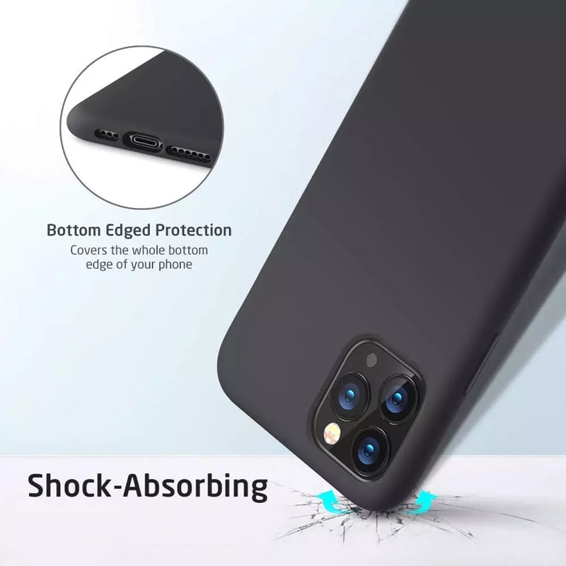 Blue Box Casing for iPhone 12+/12 Pro (6.1) Silicone Case Black
