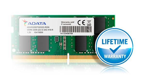 ADATA RAM Notebook DDR4 32GB/3200MHz.CL22 (32GBx1) SO-DIMM