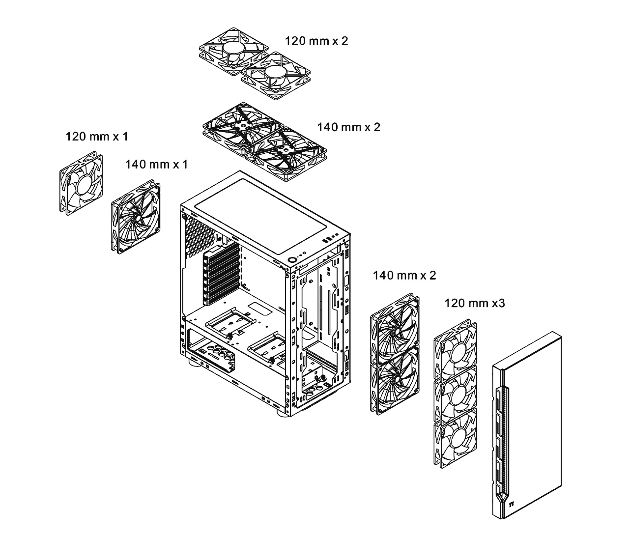 Thermaltake Computer Case H200 TG RGB Black