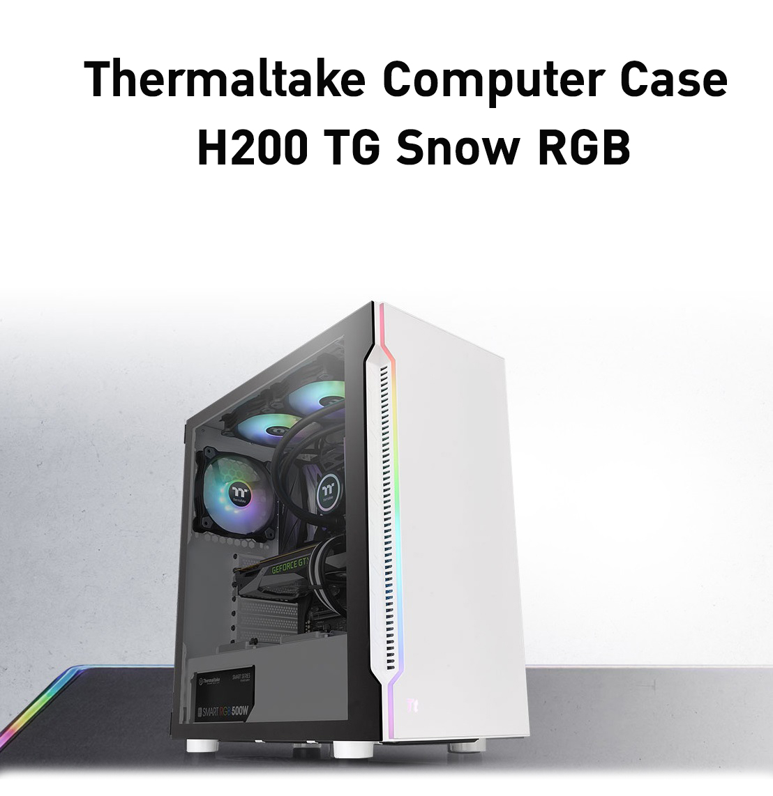 Thermaltake Computer Case H200 TG Snow RGB Thermaltake Computer Case H200 TG Snow RGB