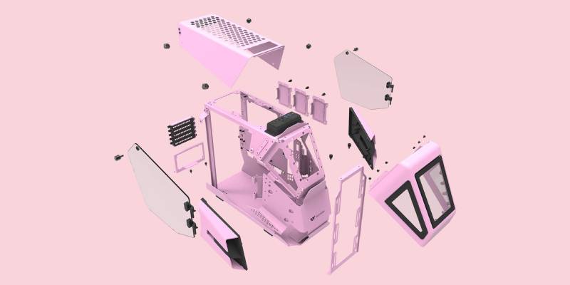 Thermaltake Computer Case AH T200 Pink Edition Micro Chassis