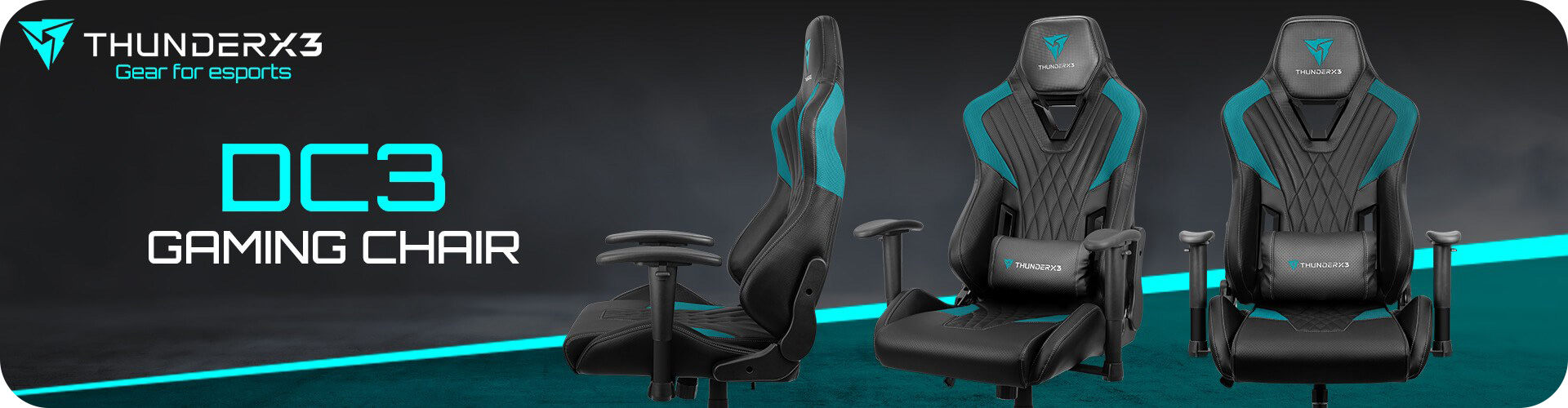 ThunderX3 Gaming Chairs DC3-BLACK/CYAN