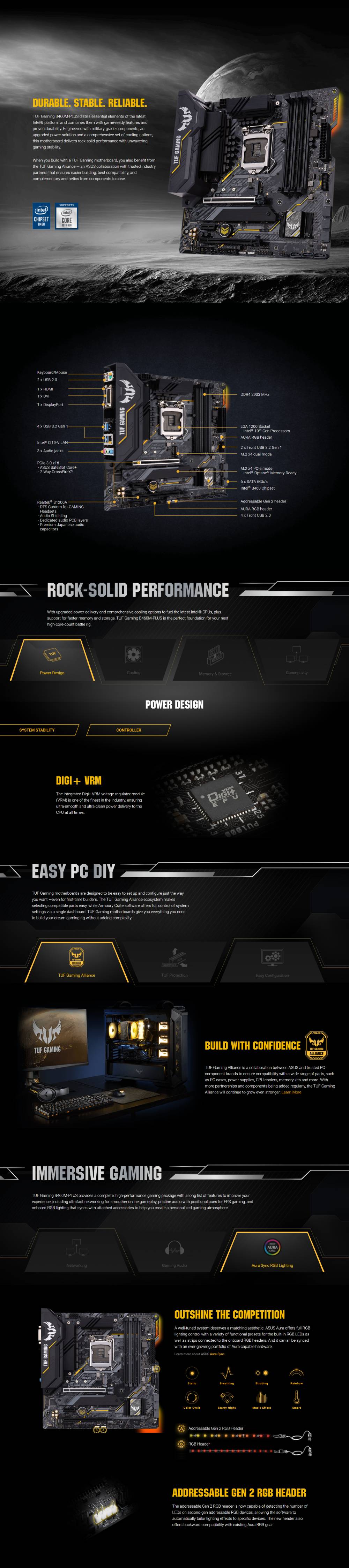 เมนบอร์ด Asus Mainboard TUF GAMING B460M-PLUS LGA 1200
