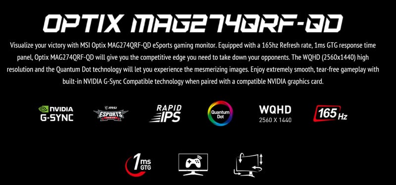 MSI MONITOR MAG274QRF-QD