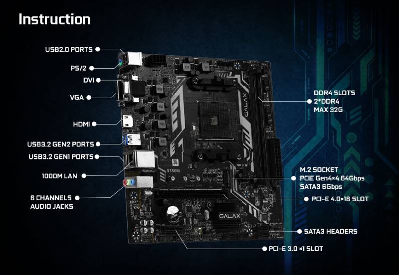 GALAX Mainboard B550M AM4