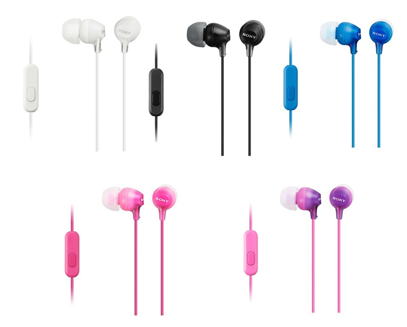 Sony Inear with Mic. MDR EX15AP Black