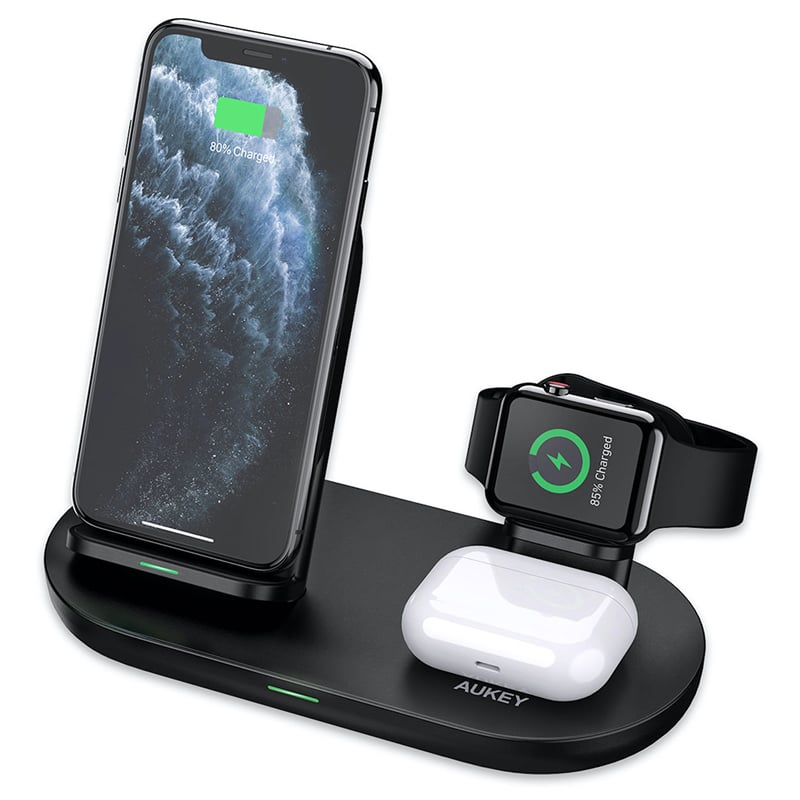 CS@ AUKEY Wireless Charger Stand 3-in-1 20W Black (LC-A3)