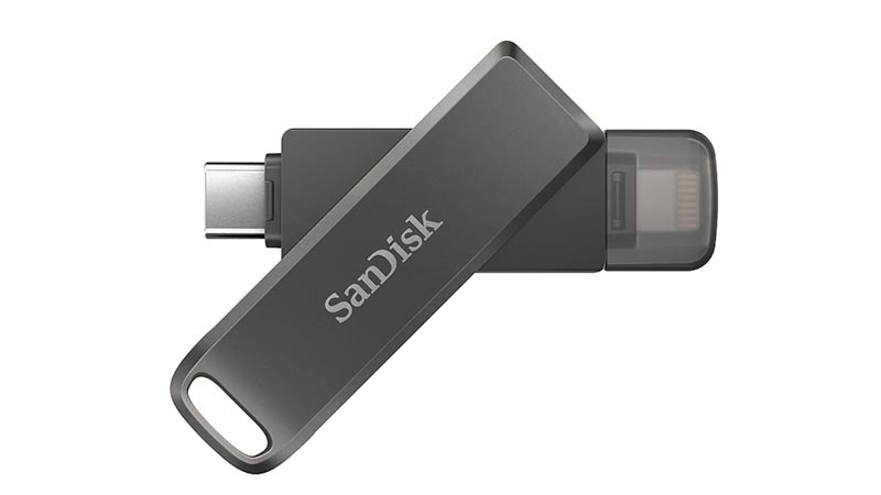 SanDisk iXpand Flash Drive Luxe Black Lightning and Type-C USB3.1