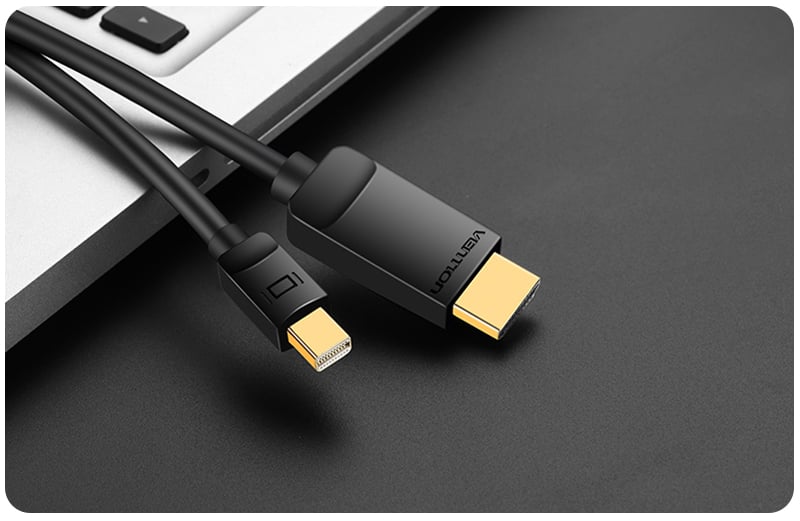 Vention Mini DP to HDMI Male Cable 2M. Black (HABBH)