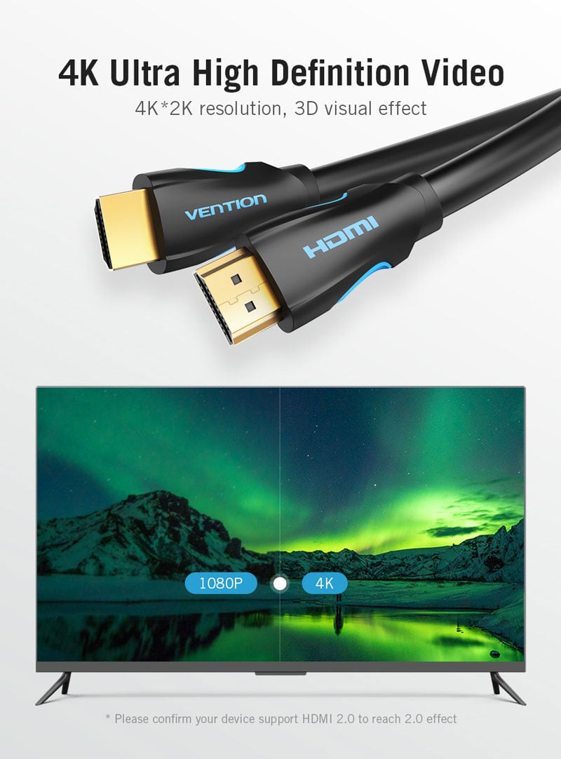 Vention HDMI to HDMI Cable (V.2.0) 1.5M 