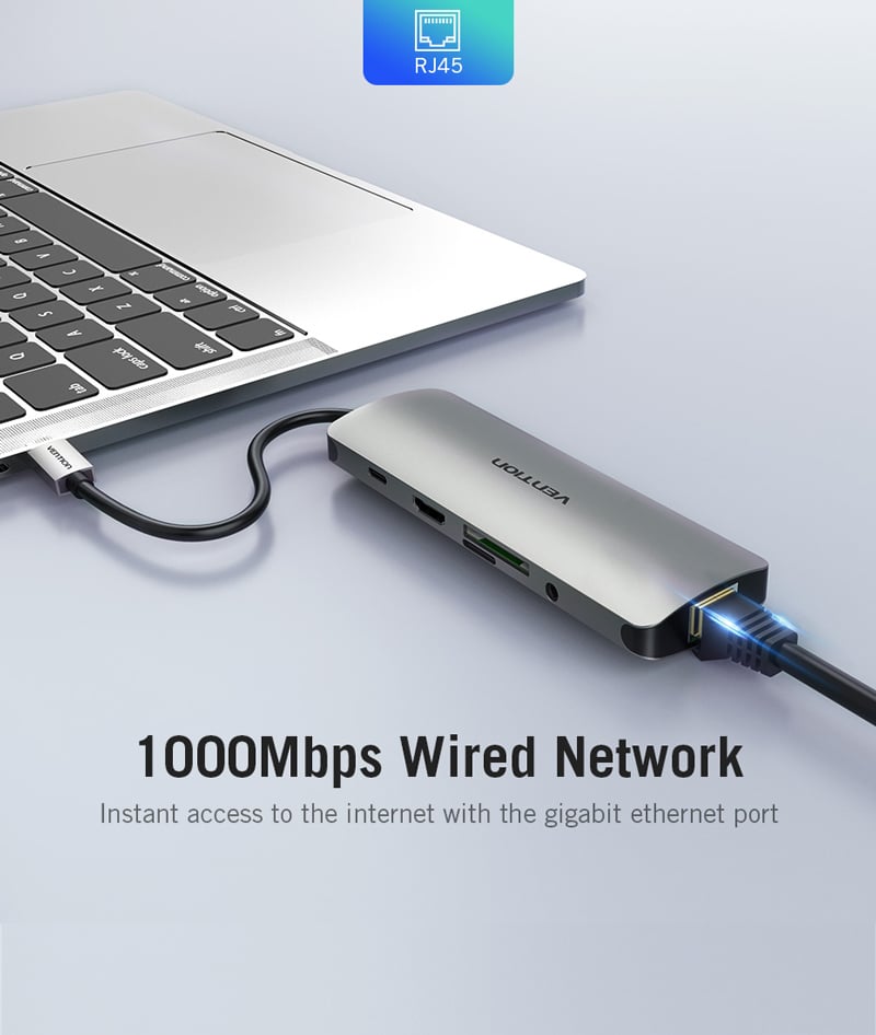 CS@ Vention USB-C to HDMI Multi Function 9-in-1 Grey (THAHB)