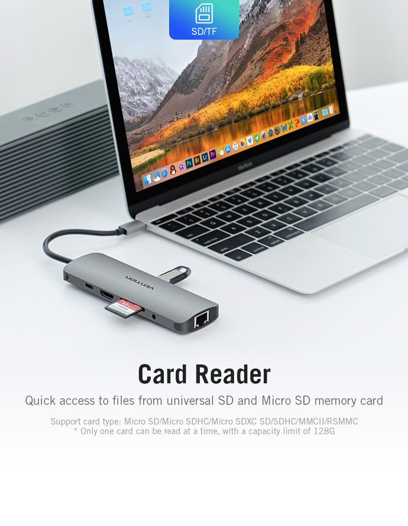 CS@ Vention USB-C to HDMI Multi Function 9-in-1 Grey (THAHB)