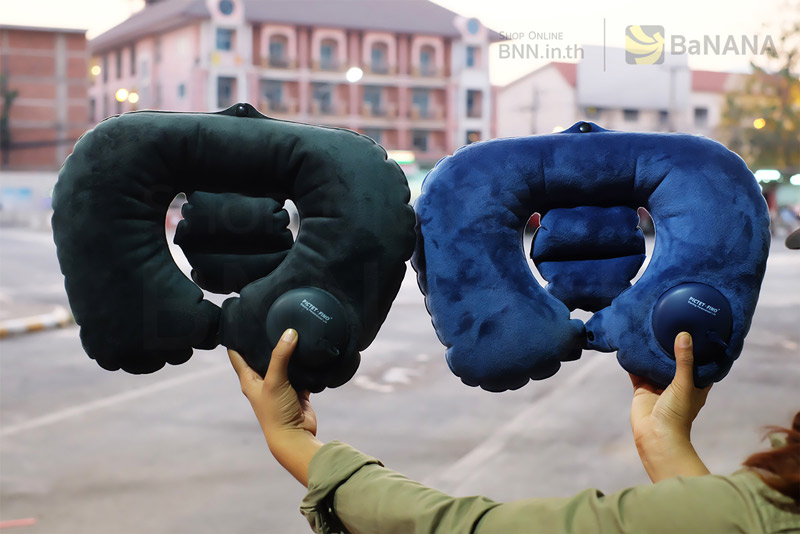 Pictet Fino Ultra Soft Velvet U-Shape Travel Neck Pillow Blue