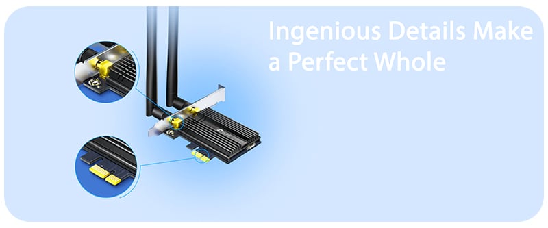 TP-Link Archer TX50E AX3000 Wi-Fi PCIe Adapter Bluetooth 5.0