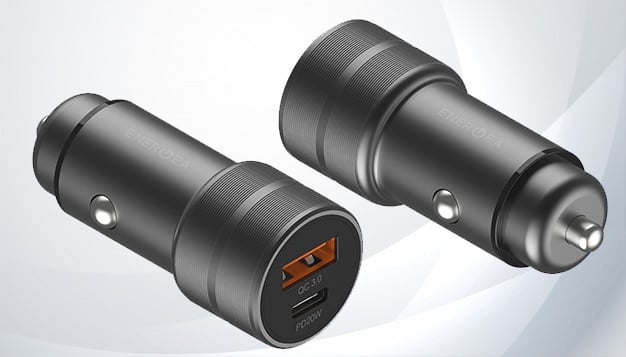 Energea Car Charger 1 USB-A (18W) / 1 USB-C (20W) Gunmetal