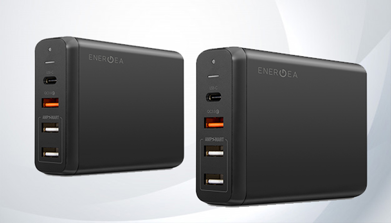 Energea Wall USB Charger 3 USB-A (QC3.0A) / 1 USB-C (PD75W) Gunmetal Energea Wall USB Charger 3 USB-A (QC3.0A) / 1 USB-C (PD75W) Gunmetal