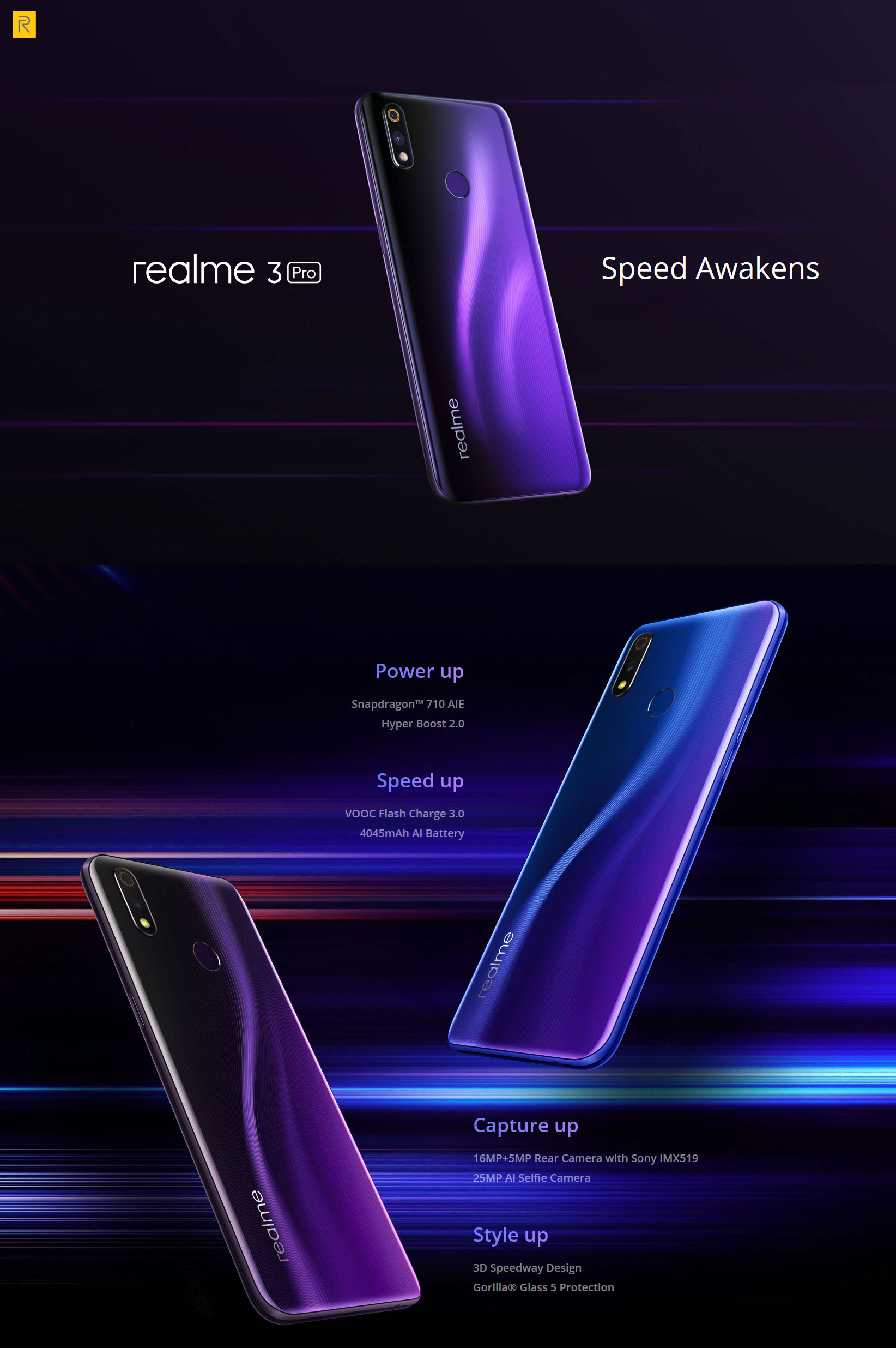 Realme Smartphone Realme 3 Pro Nitro Blue