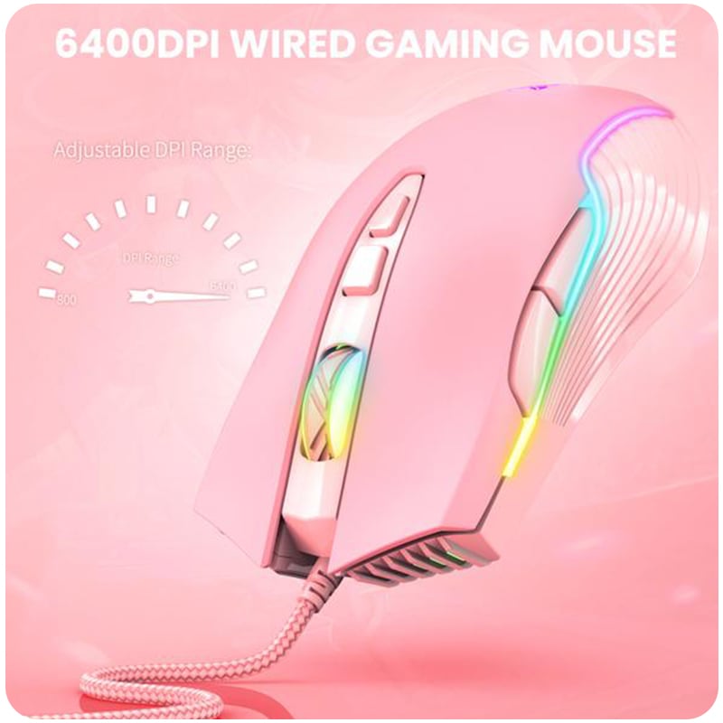 Onikuma Gaming Mouse Sakura Pink