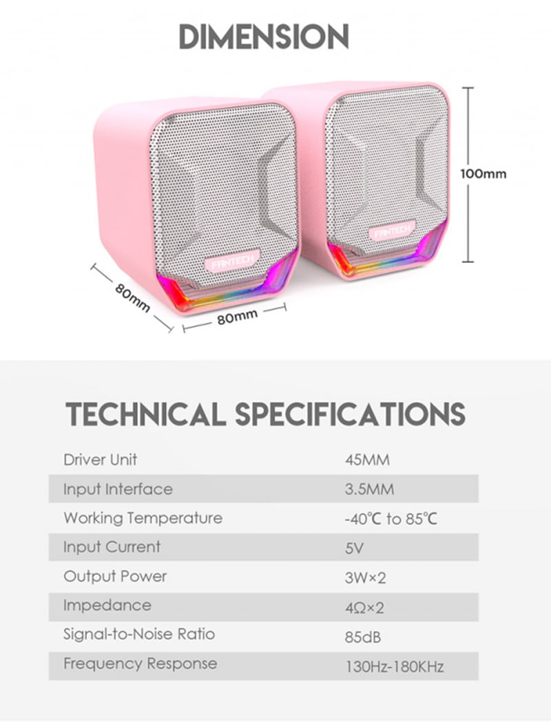 Fantech Gaming Speaker GS-202 RGB PINK (Sakura Edition) Fantech Gaming Speaker GS-202 RGB PINK (Sakura Edition)