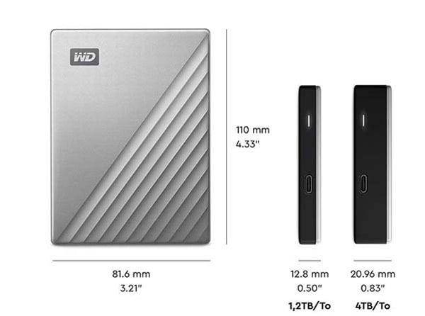 WD HDD Ext 2TB My Passport Ultra Type-C USB 3.0 Gold