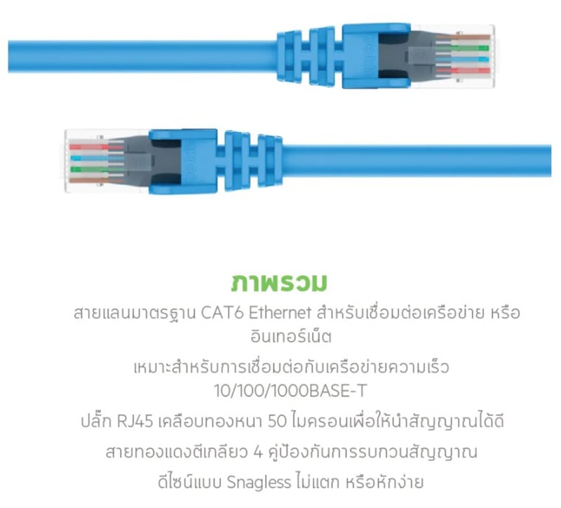 Belkin Network Lan Cat6 RJ-45 5 Meter Blue