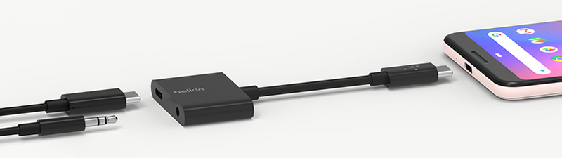 Belkin Adapter USB-C to 3.5mm Audio & Charge RockStar Black (F7U080btBLK)