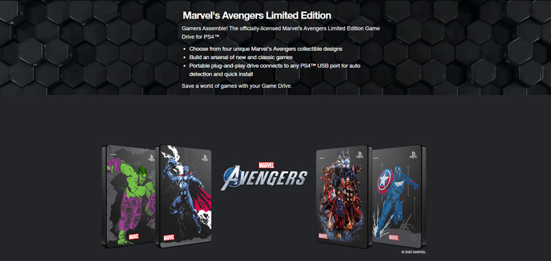Seagate HDD Ext Game Drive PS4 Marvel Avengers