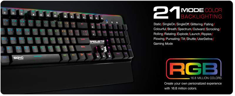 Signo Gaming Keyboard RGB Mechanical Magusta KB-781 Blue Switch