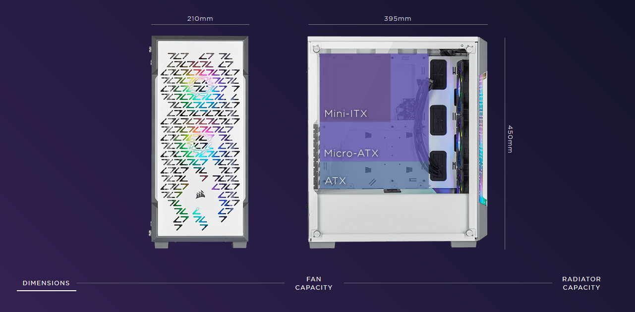 Corsair Computer Case 220T RGB Airflow iCUE Series White
