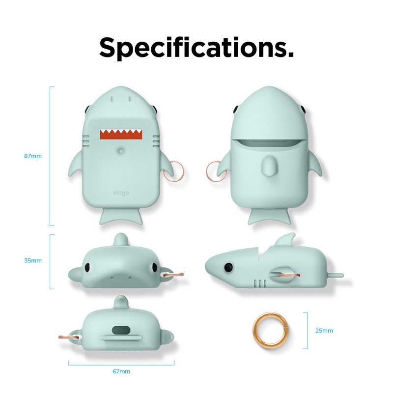 Elago Casing for Airpods Shark Baby Mint