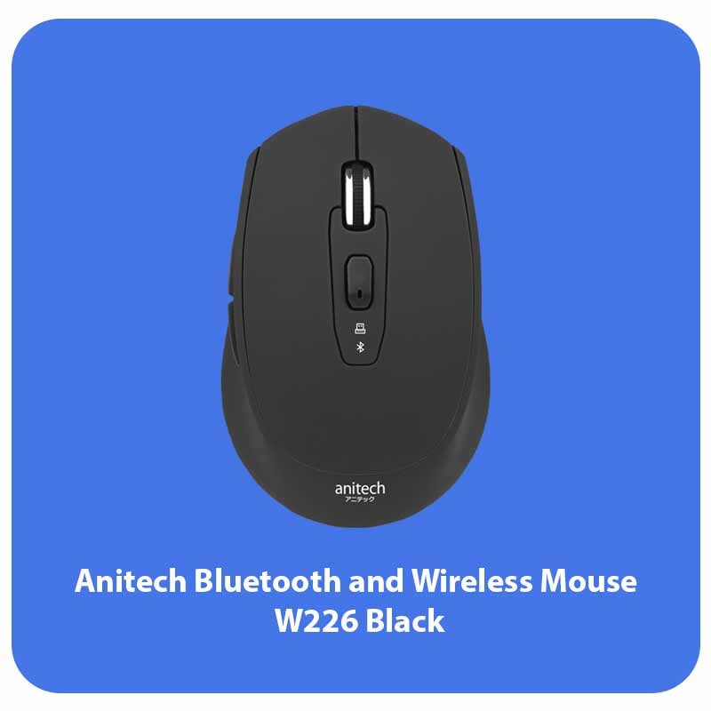 Anitech Bluetooth and Wireless Mouse W226 Black