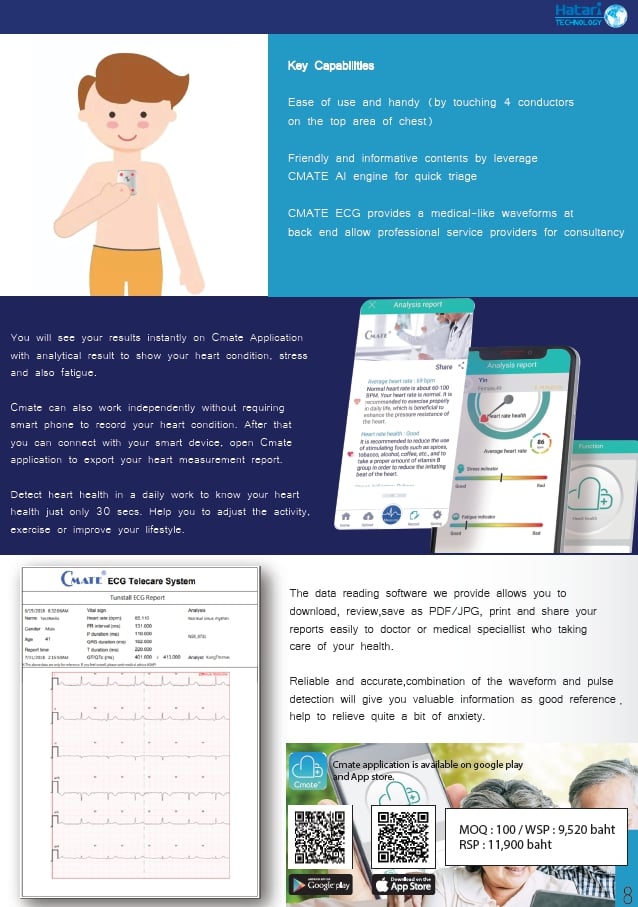 Cmate Portable ECG White