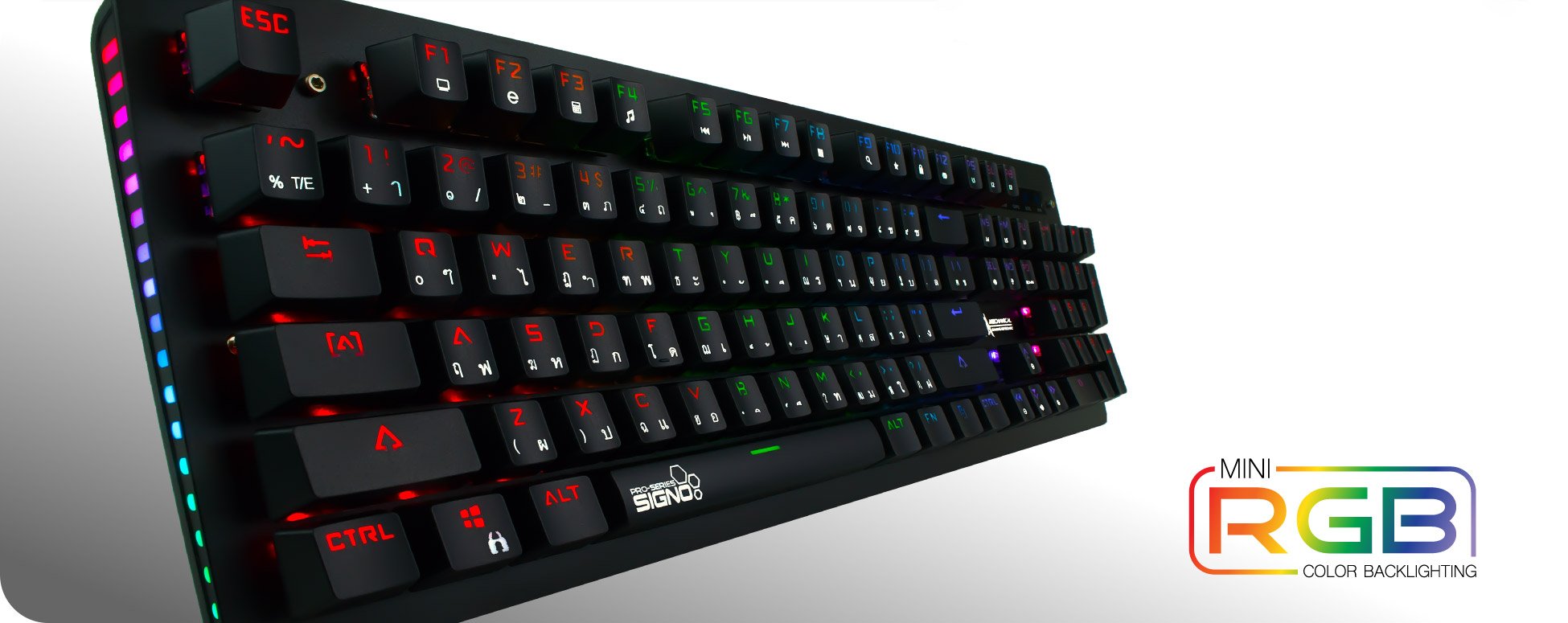 Signo Gaming Keyboard Mini RGB Mechanical Infesta KB-738 Black/Red Switches (Optical SW)