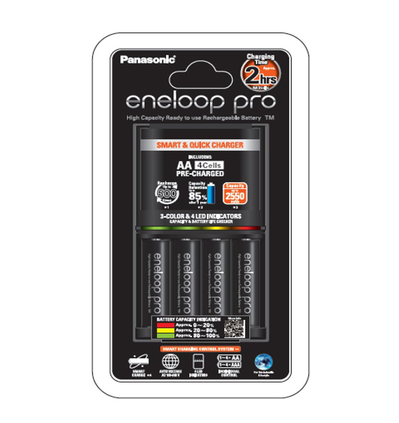 เครื่องชาร์จถ่าน 2 ชม Panasonic Eneloop Pro พร้อมถ่านชาร์จ Eneloop Pro