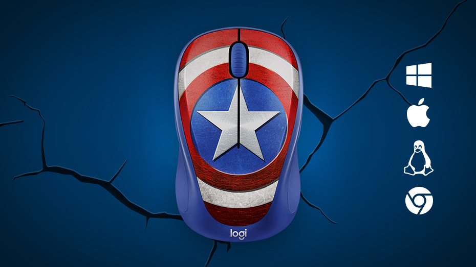 Logitech Wireless Mouse M238 Marvel Collection Captain Marvel