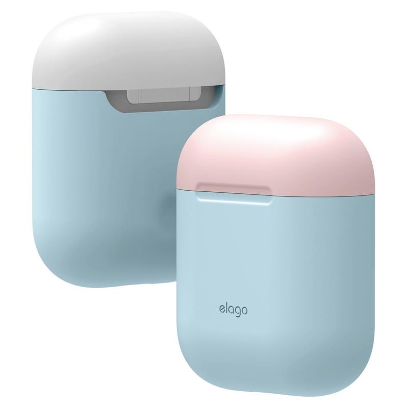  CS@ Elago Airpod Dual case Body-Pastel Blue / Top Pink and White