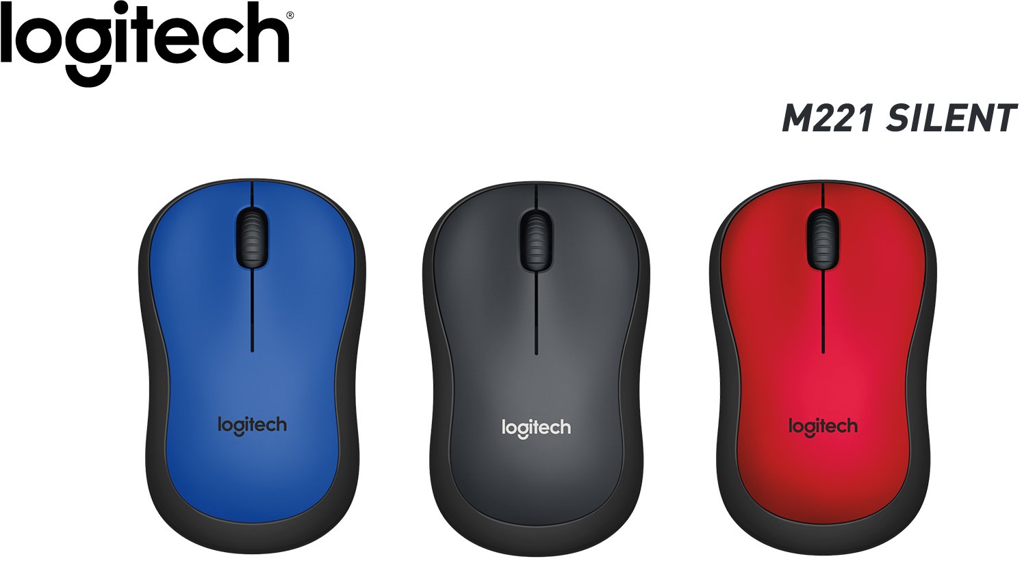 Logitech Mouse Wireless Silent M221 Charcoal