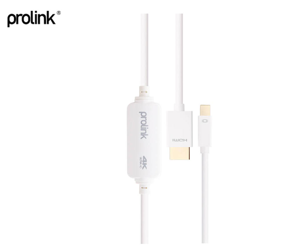 Prolink Mini Display Port Plug to HDMI A Plug (MP415) White